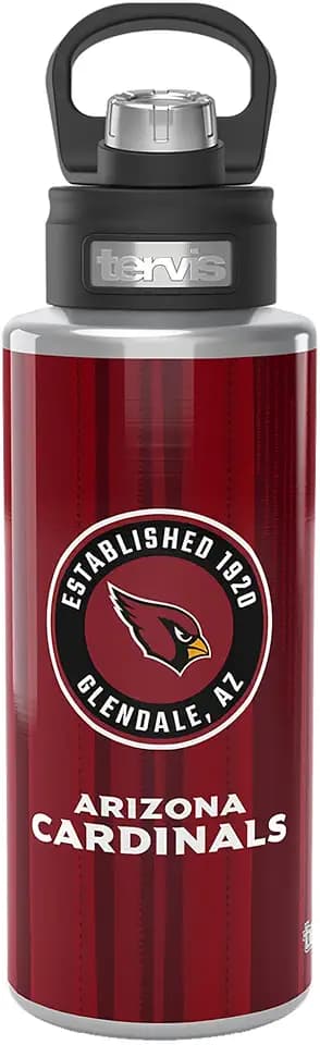 Tervis NFL Arizona Cardinals - All In Triple Walled Insulated Tumbler Travel Cup Keeps Drinks Cold, 32oz Wide Mouth Bottle, Stainless Steel