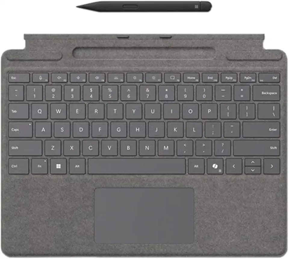 Microsoft Surface Pro 13" Keyboard with Slim Pen, Platinum Keyboard, Black Pen
