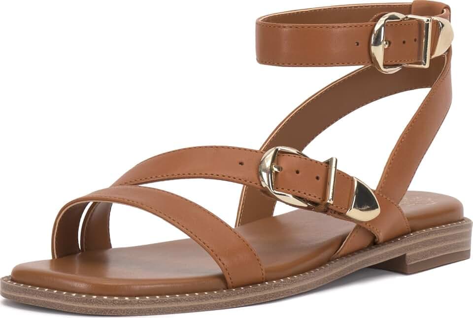 Vince Camuto Neiko Double Buckle Strappy Flat Sandals