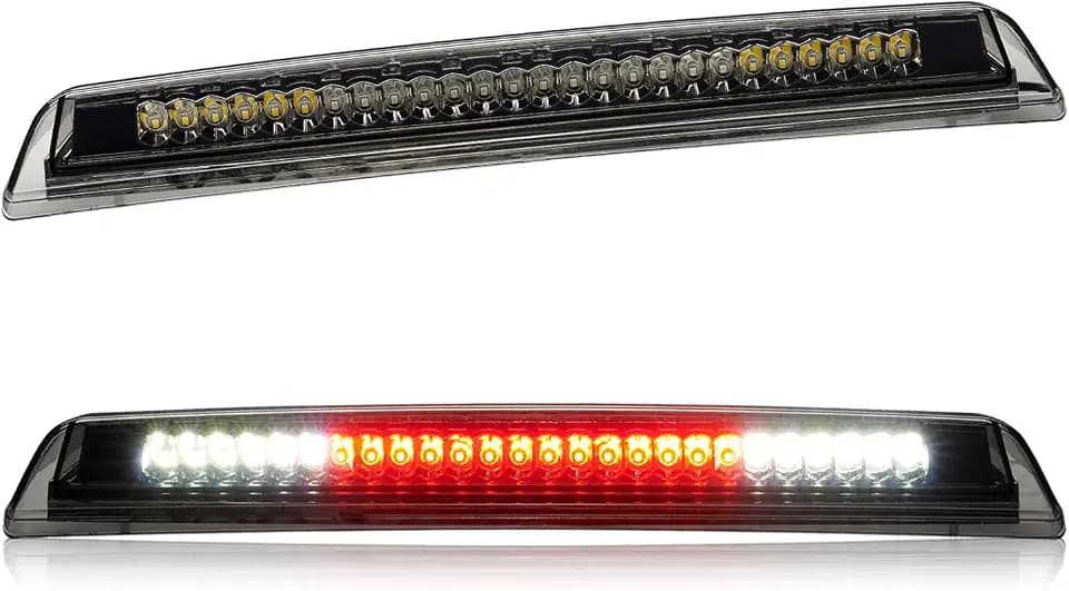 Third 3rd Brake Light LED for 2005-2016 Nissan Frontier & 2004-2015 Nissan Titan, High Mount Rear Brake Lights Assembly, Waterproof Center Cab Cargo Lamp Stop Light (Smoke)