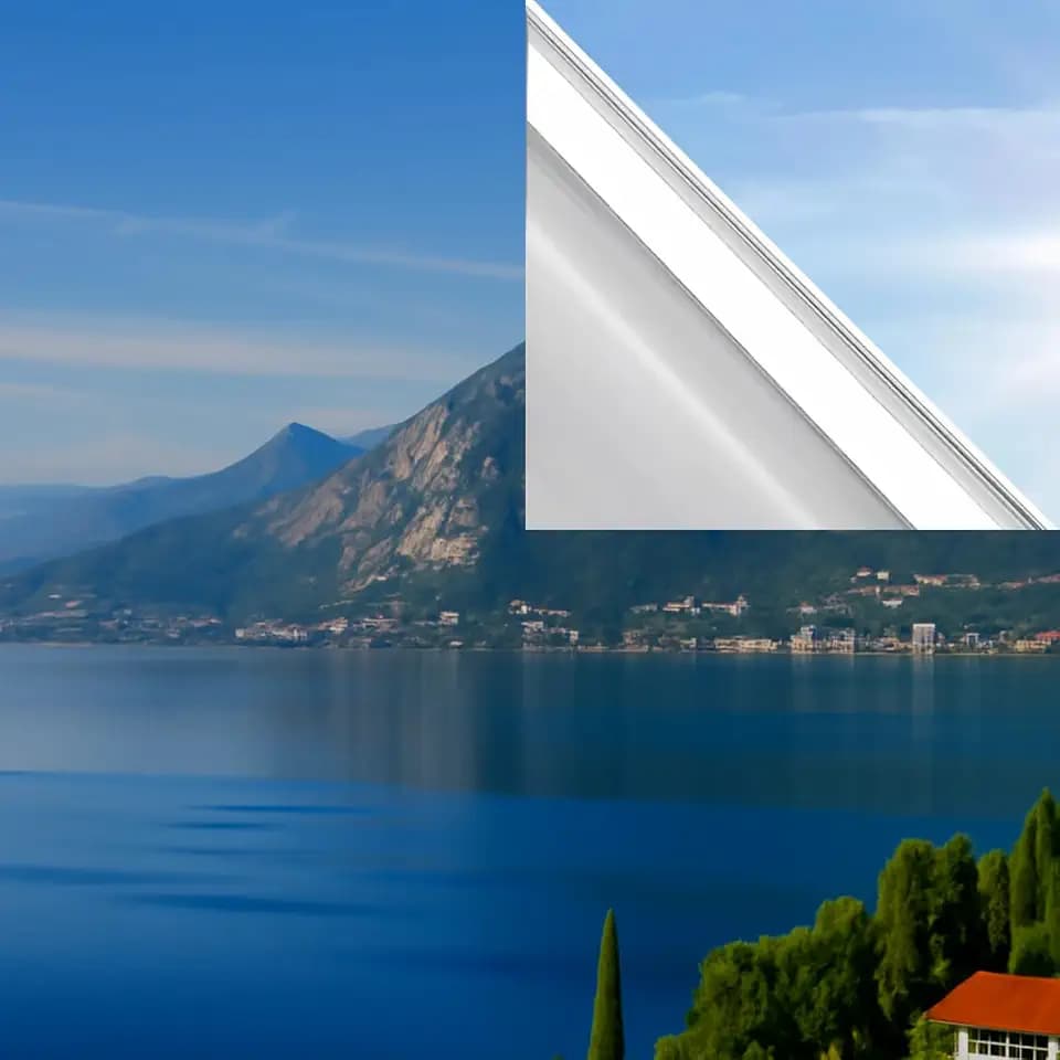Spiegelfolie für Fenster, AUCH IN GROSSEN GRÖSSEN (120 x 400 cm), unidirektional, reflektierend, Sichtschutz, Verdunkelung, 99% UV-Schutz, Wärmeregulierung, Büro, Zuhause, Glas (Silber – OHNE KLEBER)