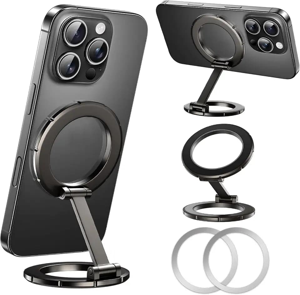 UBeesize Magsafe Phone Ring Stand, Portable Magnetic Phone Grip and Double Side Holder for Desk, Travel, Kitchen, Gym, Kickstand for iPhone 17/16/15/14/13/12 Series Case All Phones