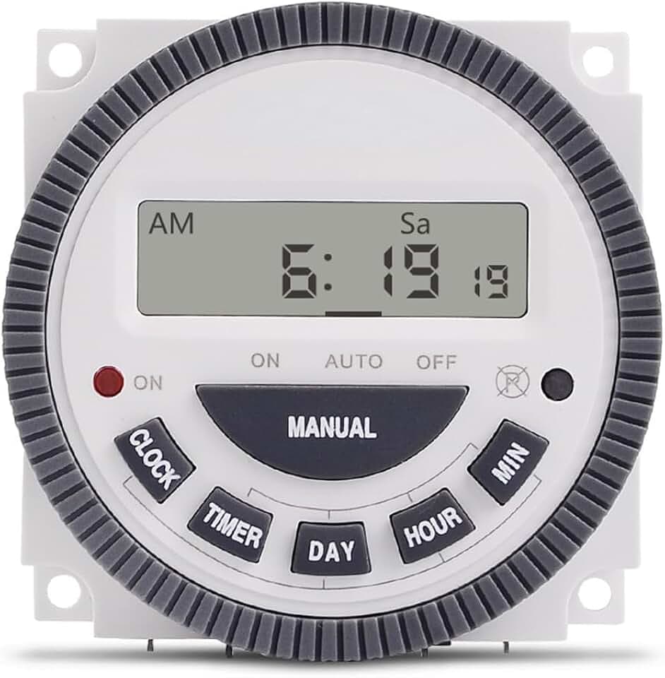 TM619 12V 16A 7 Tag Timer Schalter wöchentlich programmierbares digitales LCD Power Time Relay mit 1 normalen offenen und 1 normalen geschlossenen (1NO + 1NC) Smart Cyclic Timing Controller