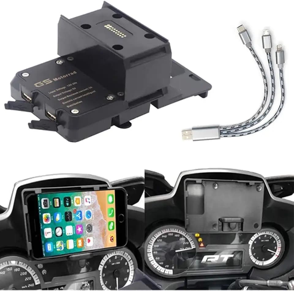R&P 2014-2019 Motorrad Handy Navigation Halterung für BMW R 1200 RT Motorrad mit USB Ladeanschluss