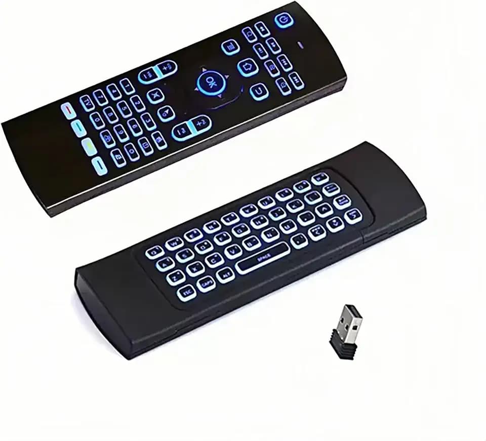 7 Color Backlit LED MX3 Pro Mini Keyboard Fly Remote Mouse,Android TV Remote Control,IR Learning Mini Wireless Keyboard for Android TV Box.HTPC.IPTV,Networked Set-top Box,Mini PC(Battery not Included)