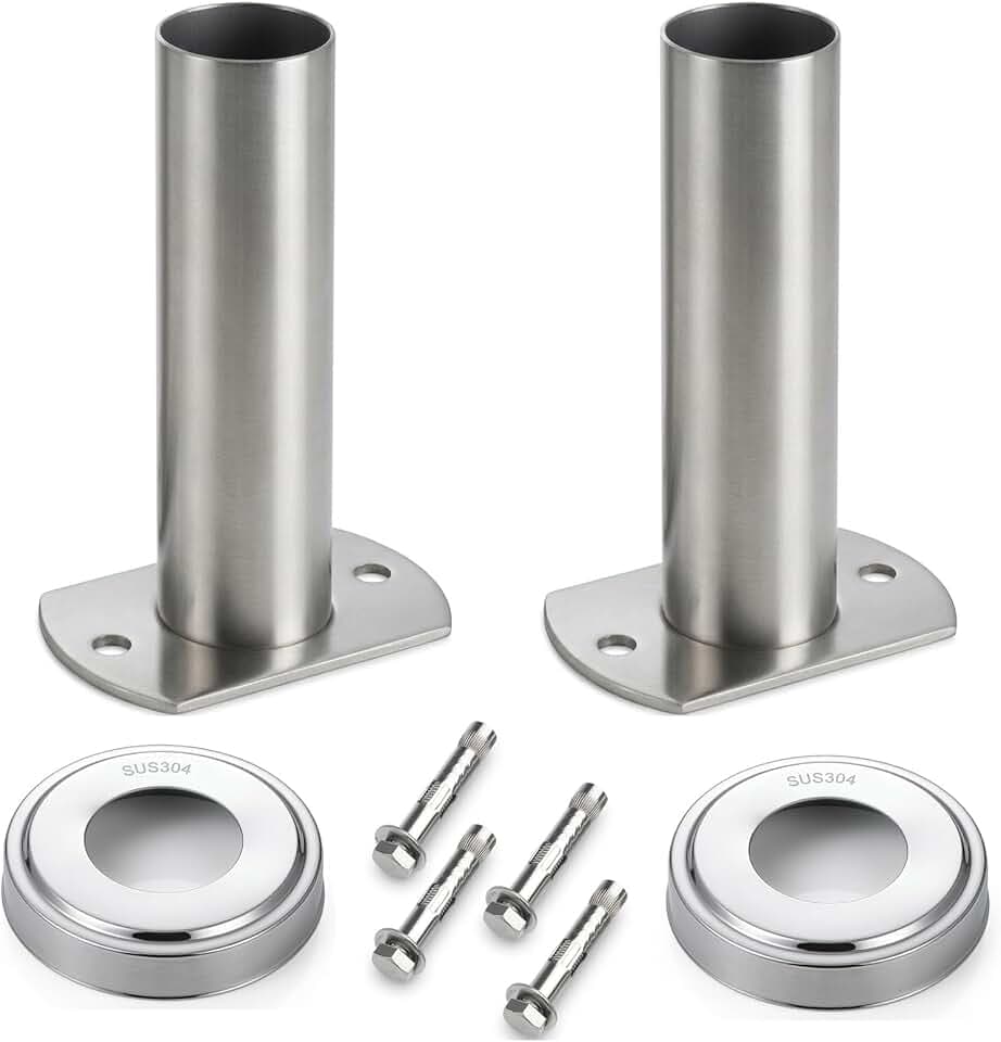 Fox·Bunny 2Pcs Edelstahl Poolleiter Halterung - Ø 40 mm - Hülse für Schwimmbadleiter,Montageset für Pool Leiter mit Flanschrohr