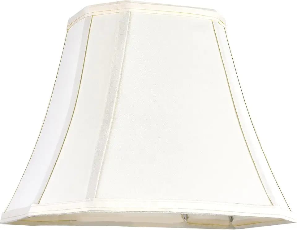 Beige linen fabric Square Cut Corner Bell Lamp Shade Medium Lampshade 6.25×6.25''Top13×13''Bottom×11''Hight(Spider) Rustic Lamp Shade for Table & Floor Lamp - Lampshade Replacement