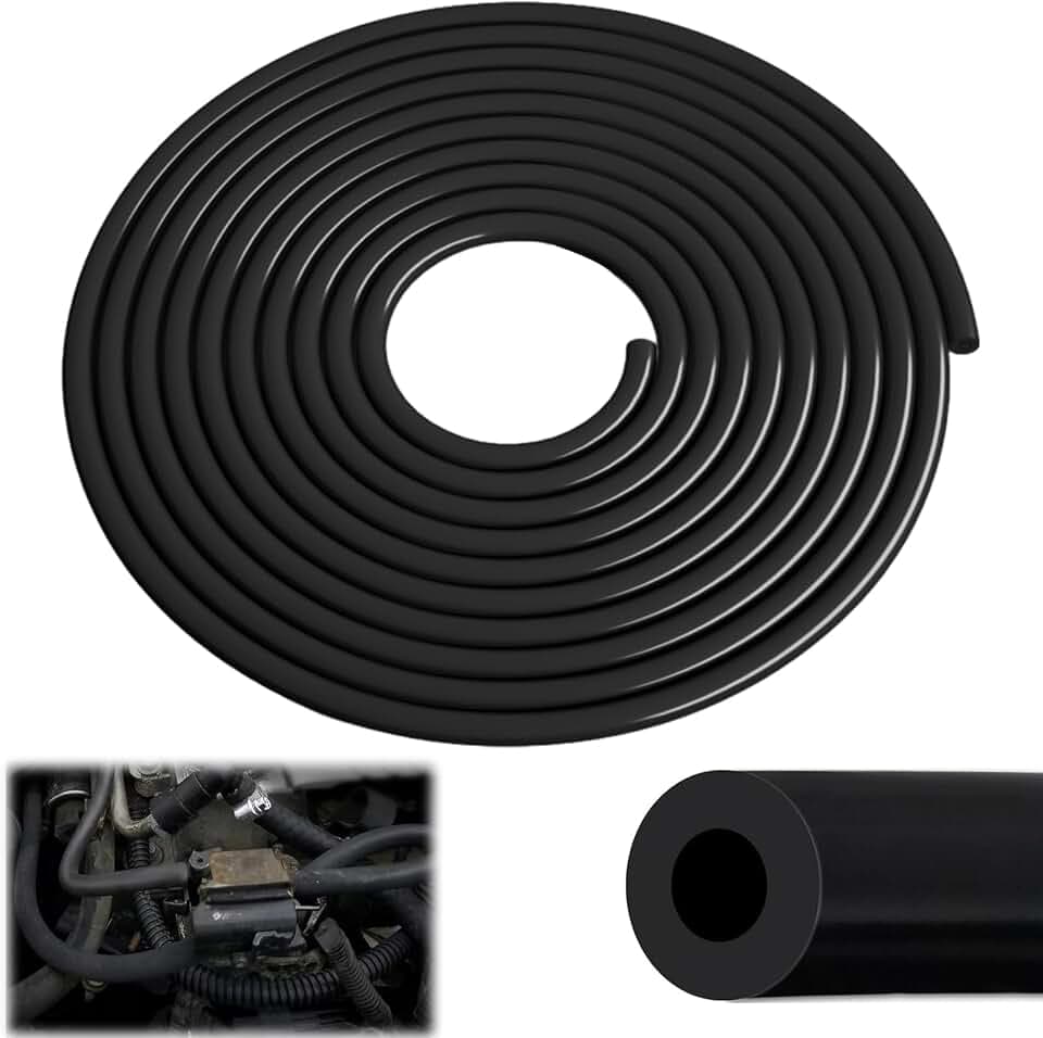 Silikon Vakuumschlauch Unterdruckschlauch Kfz 4 mm Innendurchmesser Silikonschlauch 5m Schwarz FüR Alle Luft, Pumpen, Turbinen, Vakuumarmaturen Oder Einlass, Auslassarmaturen (Schwarz 4 mm)