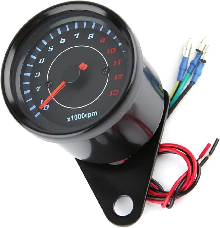 Elektronischer Drehzahlmesser, DC 12V Universal Motorrad LED Hintergrundbeleuchtung Tachometer Elektronische Drehzahlmesseranzeige