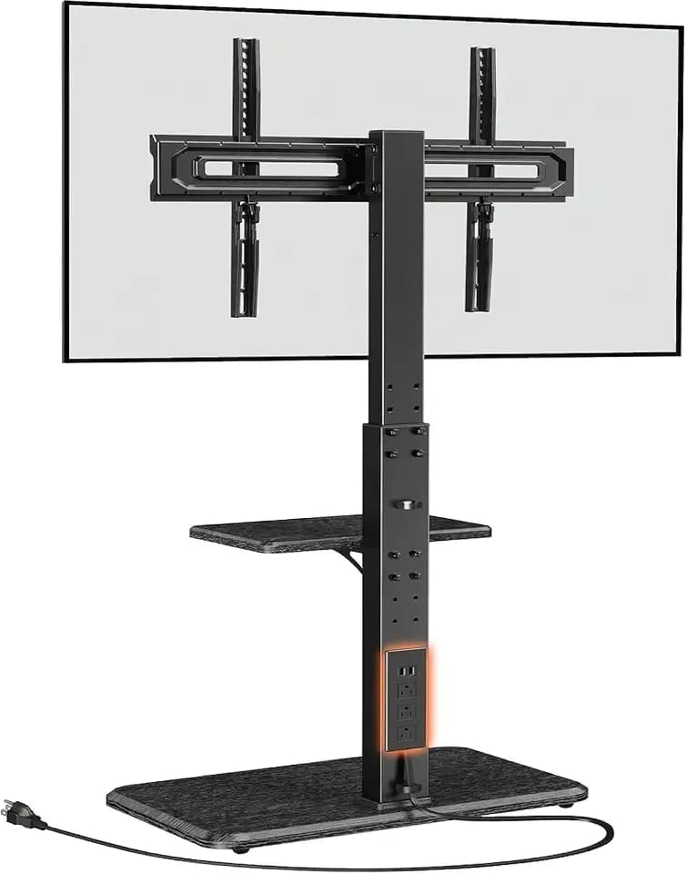 Perlegear Floor TV Stand with Power Outlet for 32–75 inch TVs up to 110 lbs