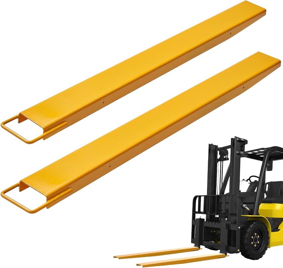 VEVOR 2er-Set Gabelverlängerungen 1520 mm Zinkenverlängerung 1,815 Tonnen Tragfähigkeit Gabelzinken Q235 Kohlenstoffstahl einteiliges Design Palettengabelverlängerung Kompatibel mit 106 mm Gabeln