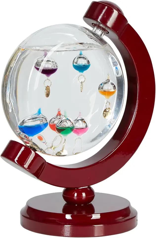 Round Shaped Galileo Thermometer with 7 Colored Balls from 60ºF to 84ºF