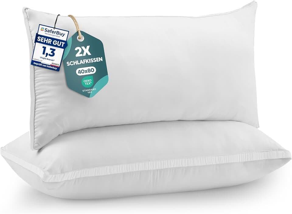 Utopia Bedding Kopfkissen 40x80 2er Set Schlafkissen Atmungsaktiv Kissen