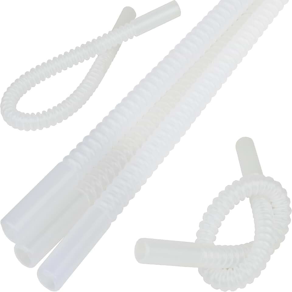 Bendable Straws - 11 inch Long Flexible Straws - Bendy Drinking Straw Reusable - 5 Pack