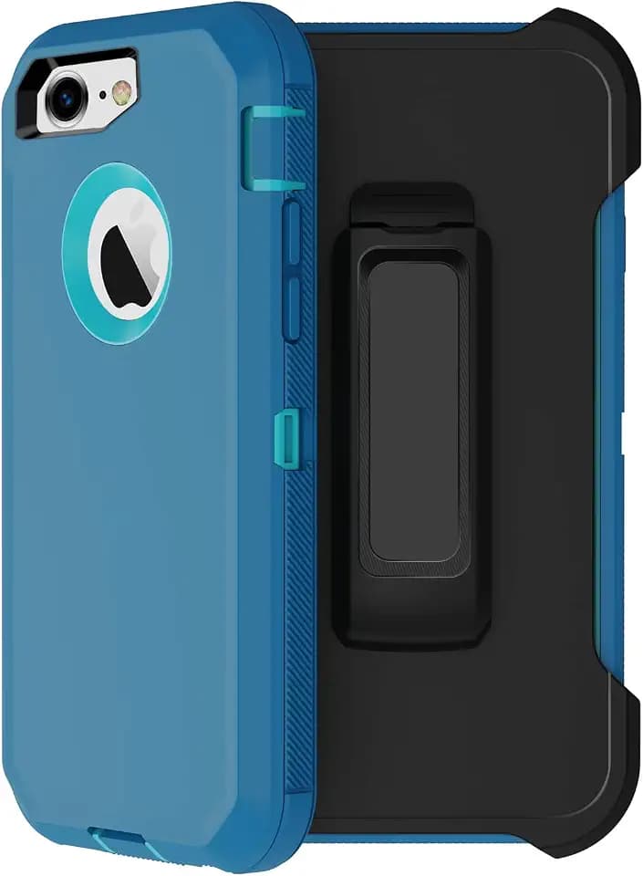 Case Compatible for iPhone 8 & iPhone 7, Heavy Duty [with Kickstand] [Built-in Screen Protector] Tough 4 in1 Rugged Shorkproof Cover for Apple iPhone 7 / iPhone 8