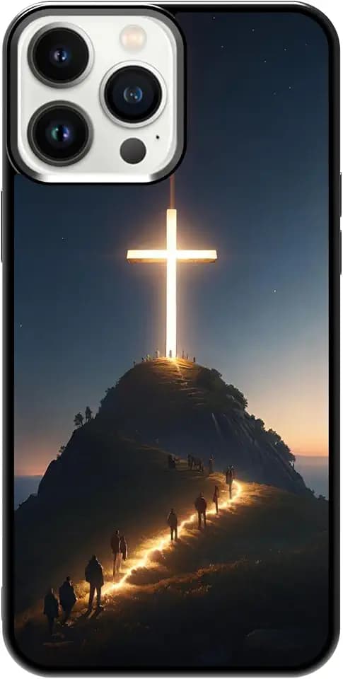 Christian Phone Case for iPhone 15 Pro Max, Cross – Jesus Faith God Cover, Bible Verse Style, Pilgrimage Design