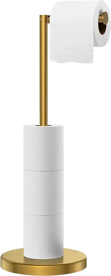 FORIOUS Toilet Paper Holder Stand, 4 Roll Storage, Weighted Base