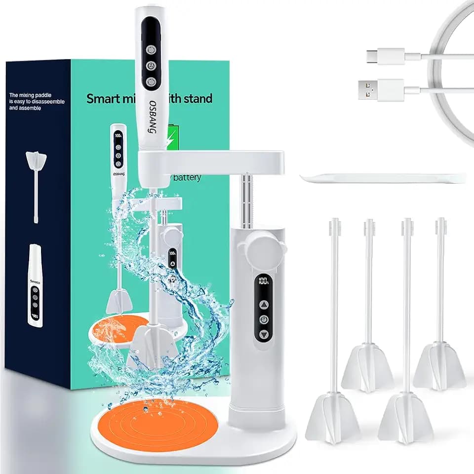 OSBANG Electric Resin Mixer with Stand, Rechargeable Epoxy Mixer