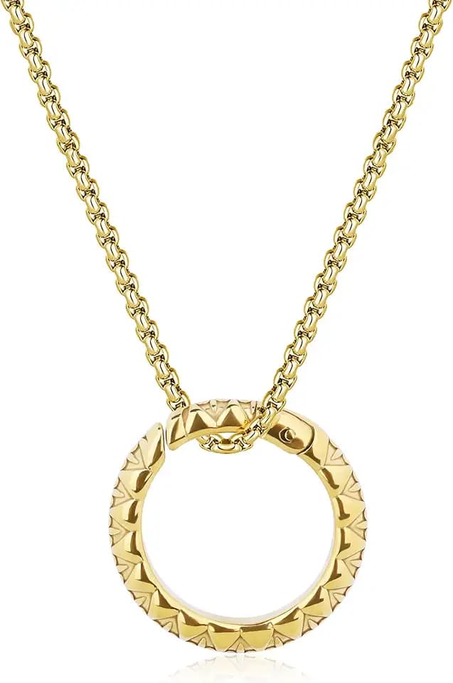 GAVU Stainless Steel Ring Holder Necklace for Men and Women