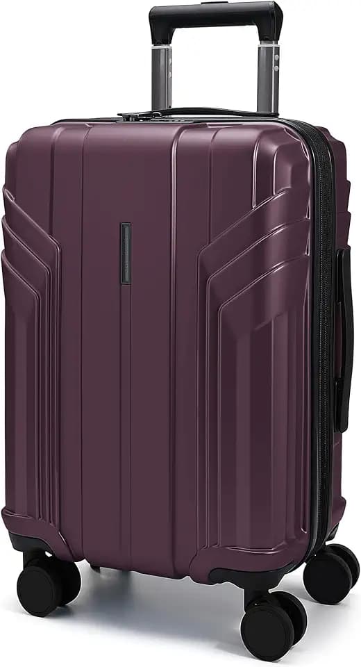 BAGSMART Expandable Carry On Luggage 22x14x9 Airline Approved, Cherry Red