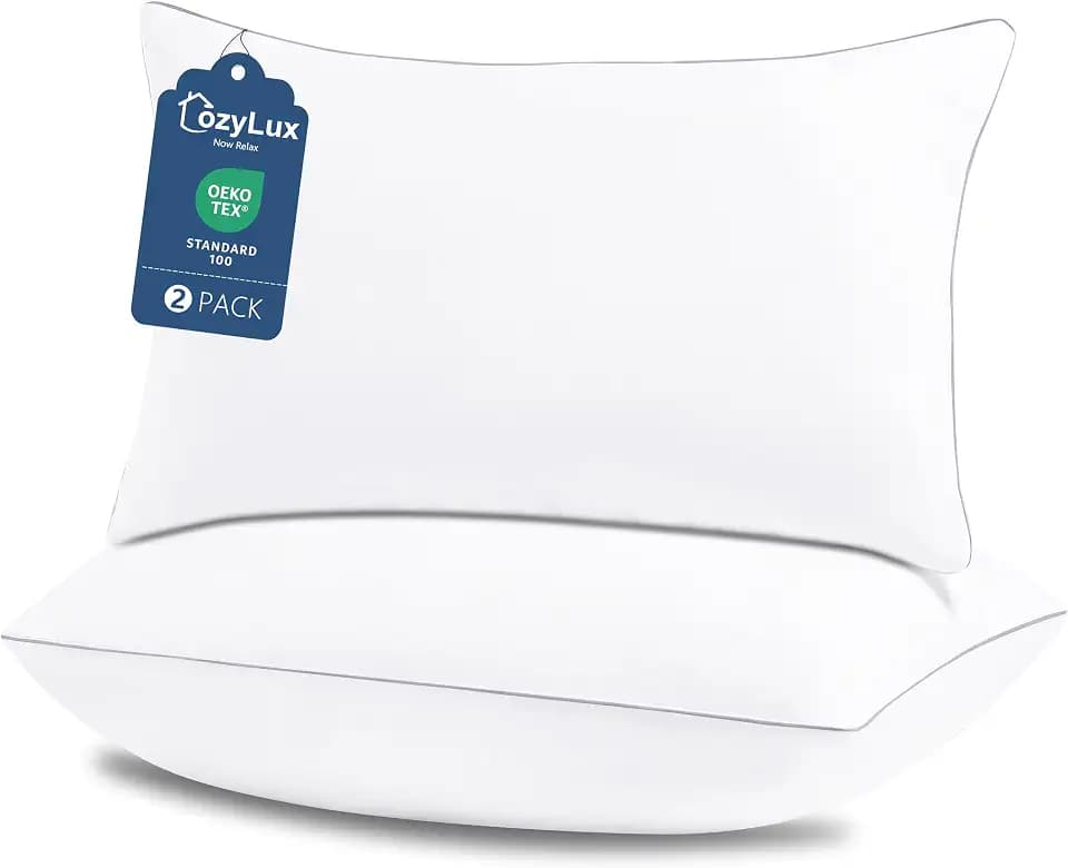 CozyLux Bed Pillows Queen Size Set of 2, 18" x 28", Medium Support