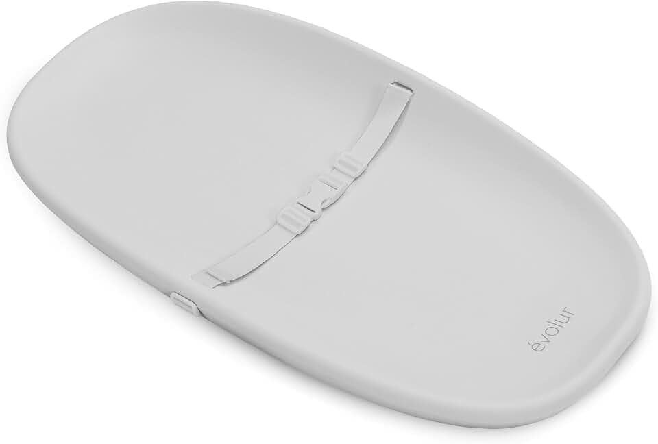 Evolur Eva Changing Pad, Waterproof EVA Foam, Safety Strap, White