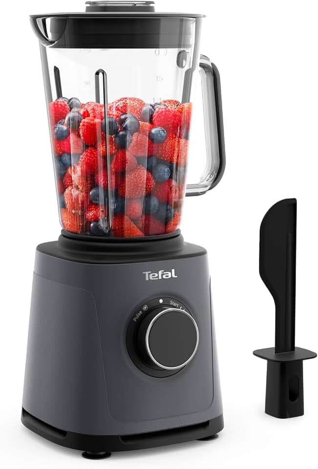 Tefal PerfectMix Essential BL771BF0 Hochleistungsmixer 1200 W, Grau | stufenlos einstellbare Geschwindigkeit, abnehmbare Powelix-Klingen, hitzebeständiger 2 l Glasbehälter, 1200 W, Grau, BL771BF0