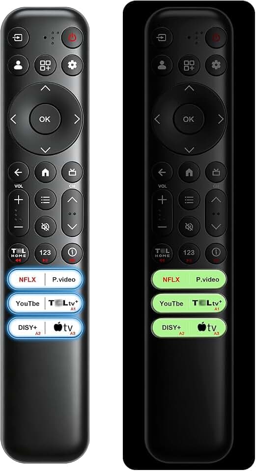 Replacement for TCL TV Remote, 4-in-1 Remote with Glow Buttons & Cover