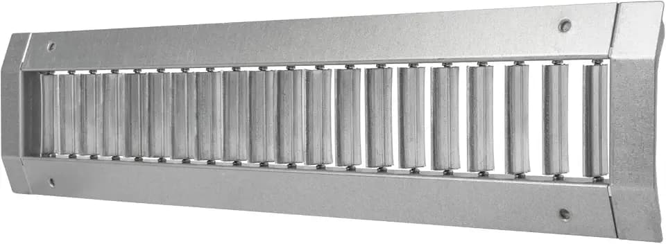 Vent Systems 17" x 3" Inch Galvanized Steel Louvered Air Return Vent Cover for Round Ducts, HVAC Pipes - Air Supply Exhaust Register Grille for Heater Ventilation, Air Duct - Adjustable Louver Blade