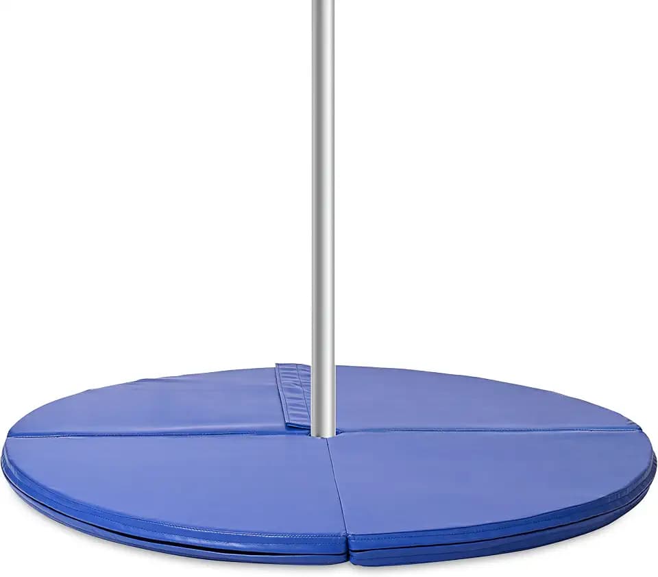 SereneLife Pole Dance Fitnessmatte, Turnmatte für Zuhause, Dance, Gym, Yoga & Studio, Tanzmatte Klappbar & Rutschfest ⌀ 120/150 cm, 5/12 cm Stärke, Stangentanz Schutzmatte mit Klettverschluss