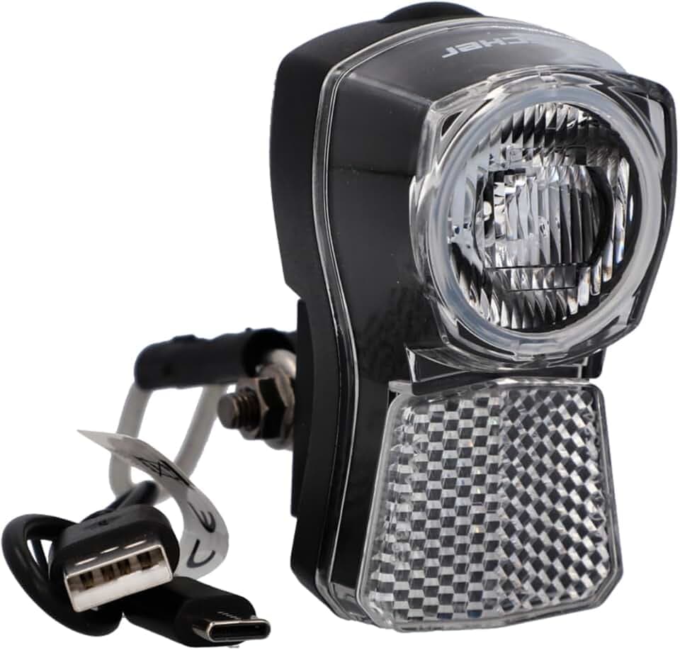 Fischer Fahrrad LED-Frontlicht 100 Lux Fernlicht