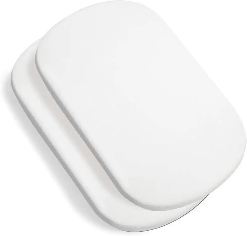 Maxi-Cosi Iora wasserdichte Bettlaken, Bettwäsche für Babybett, Wasserdichter Matratzenschoner, Spannbettlaken für Beistellbett Maxi-Cosi Iora und Tori, 2er-Set Beistellbettlaken, Weiß