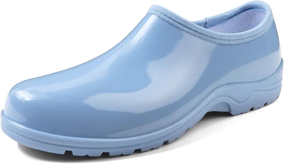 DKSUKO Women's Waterproof Garden Shoes, Slip-On Outdoor Clogs Rain Shoes