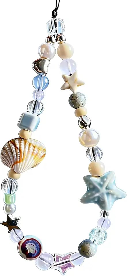 Beaded Camera Wrist Strap Cute Digital Camera Charm Lanyard Phone Charms Strap Beaded Camera Chain for Phone