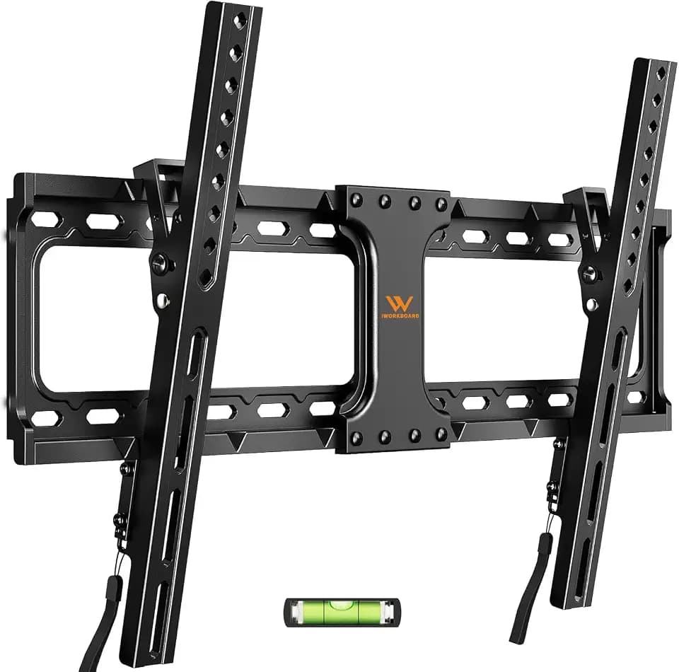 IWORKBOARD 55 65 75 85 inch Tilting TV Wall Mount for 32-90 '' TVs, Low Profile TV Mount Bracket, Safe Lock & Quick Release,Max VESA 600x400mm, 24 inch Studs,132 lbs, Fit Most 55+ 75+ 85+ 86 TVs