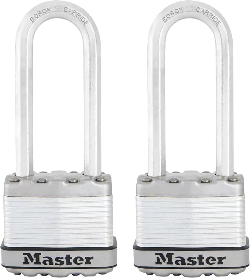 Master Lock M1XTLJ Magnum Heavy Duty Padlock with Key, 2 Pack Keyed-Alike