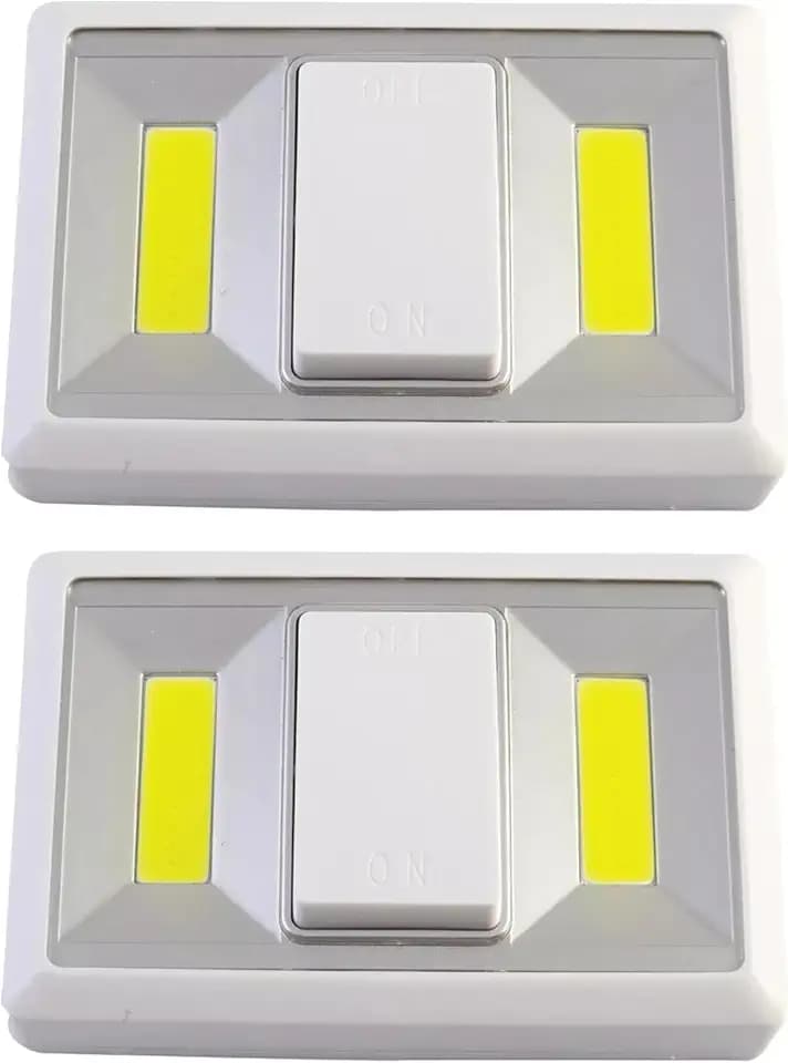 bricolevante.it LED-Wandleuchte 250 Lumen ohne Stecker – LED-Strahler für den Innenbereich mit Schalter – AAA-Batterien – Ambientebeleuchtung – Wandleuchte – Set mit 12 LED-Lampen