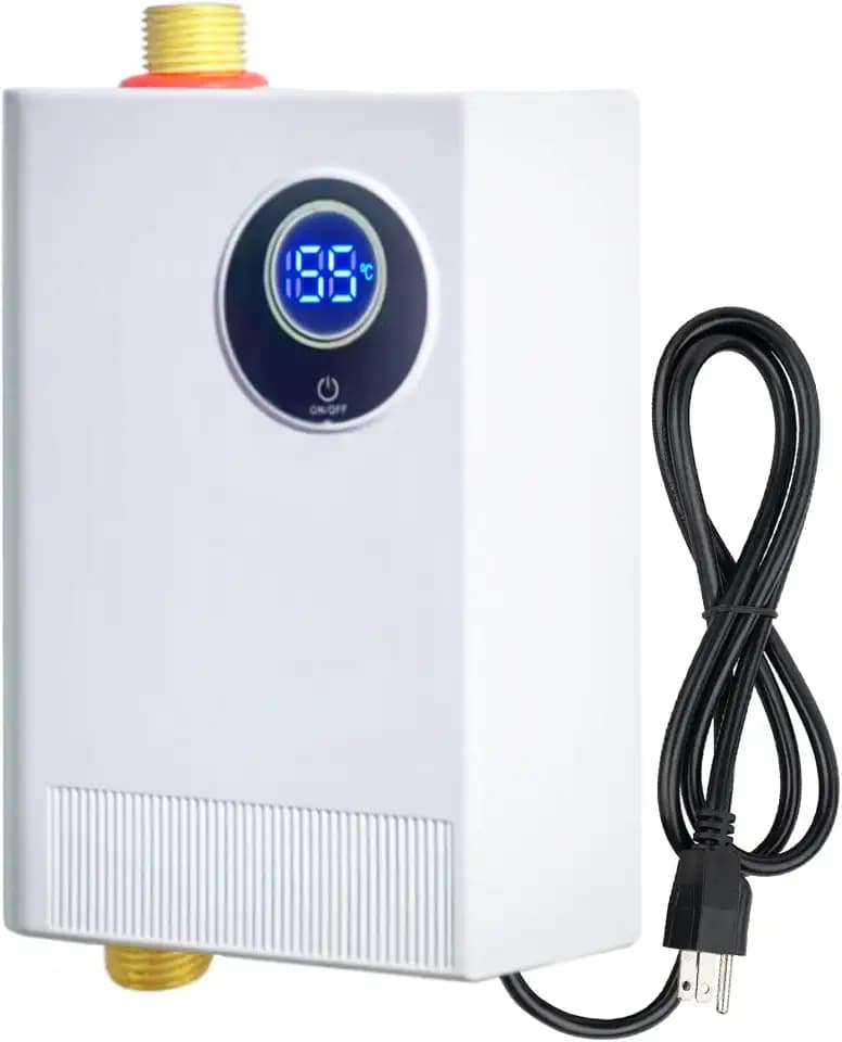 ECOTINYMACH 110V Tankless Water Heater Electric, 3000W Compact Water Heater