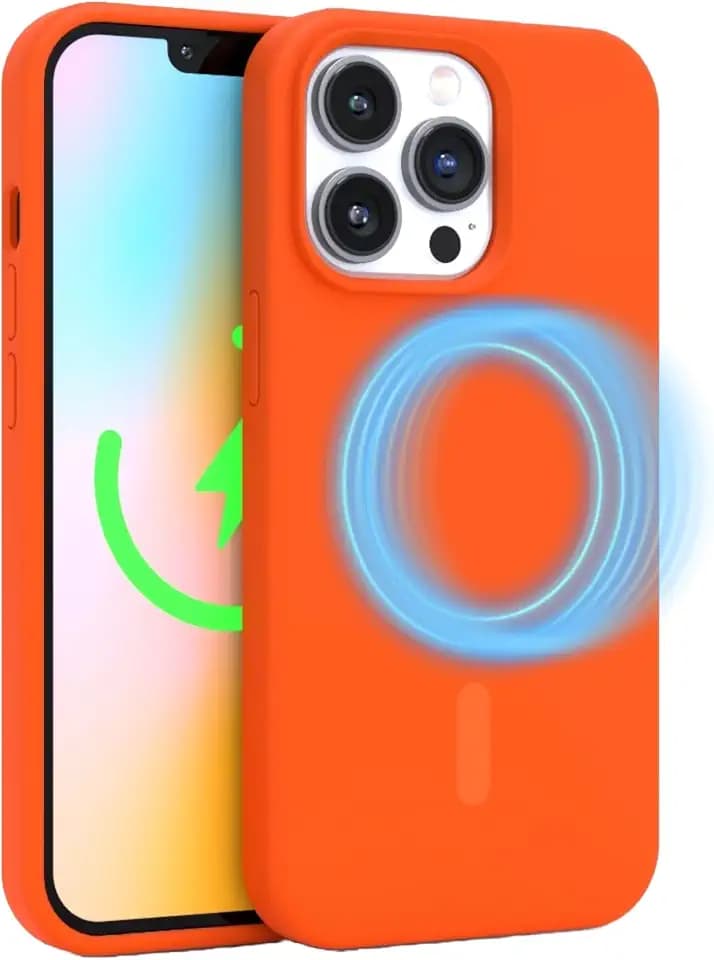 Felony CASE - Stylish Neon Orange Phone Cover for iPhone 13 Pro Max, Compatible with MagSafe - 360° Shockproof Protective Cases Designed for Apple iPhone 13 Pro Max