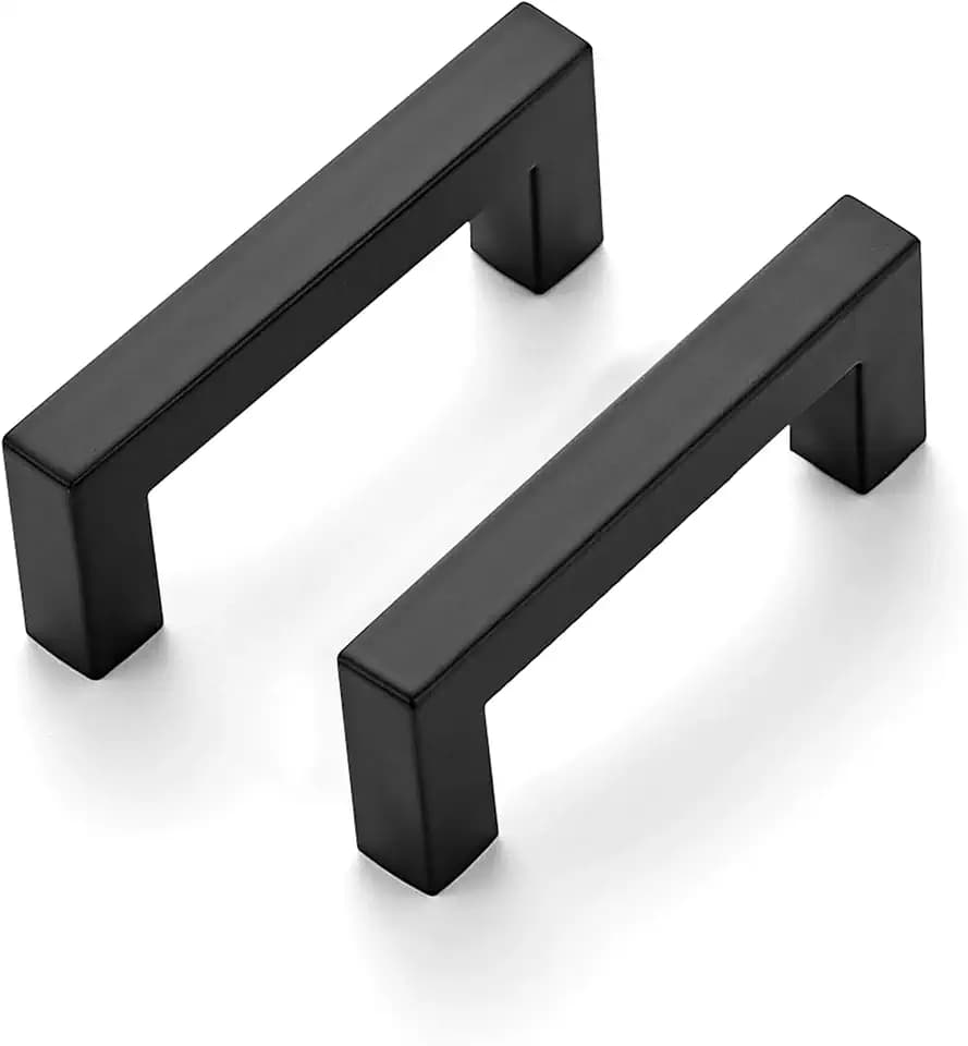 Ravinte Matte Black Cabinet Handles Square Pulls 3 Inch 10 Pack