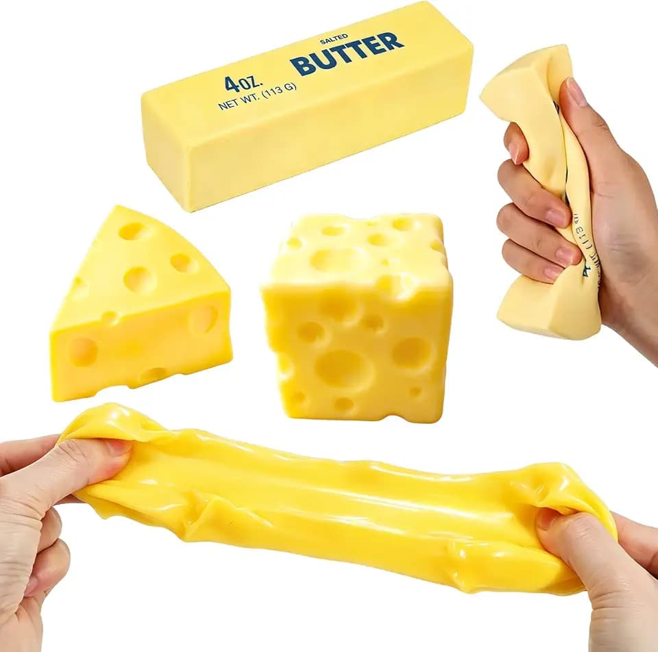 3 Stück Butter Cheese Squishy, Käse Spielzeug Stressball, Käse Squishy Stressball, Sensorik Anti Stress Spielzeug, Langsam Aufsteigendes Form Sensorik Spielzeug, für Erwachsene