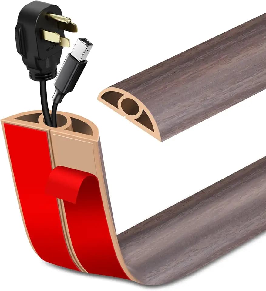 LSGCQ Floor Cord Cover Self Adhesive Cord Hider Floor Cable Management