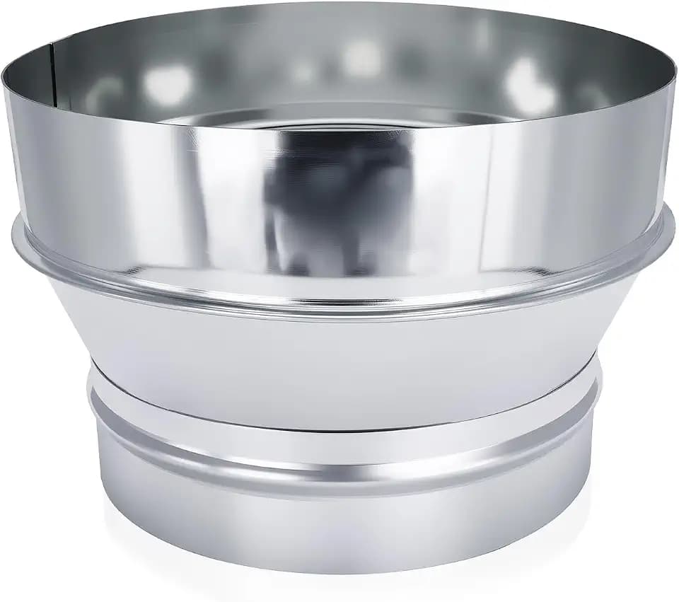 Galvanized Steel Round Duct Pipe Adapter, 7 Inch to 6 Inch Reducer for Ventilation, HVAC, Dryer Vent, Air Conditioner Fittings