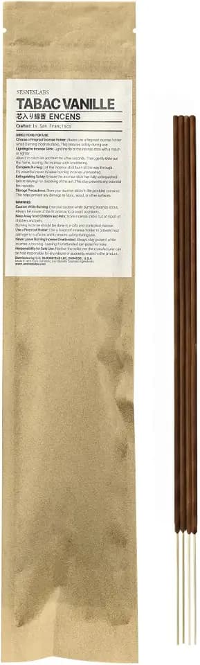 sesneslabs Tabac Vanille Cored Incense Sticks, 10 Inch, 20 Count
