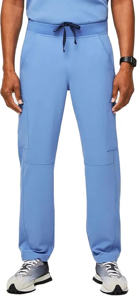 FIGS Axim Cargo Scrub Pants for Men – Ceil Blue, Short XL