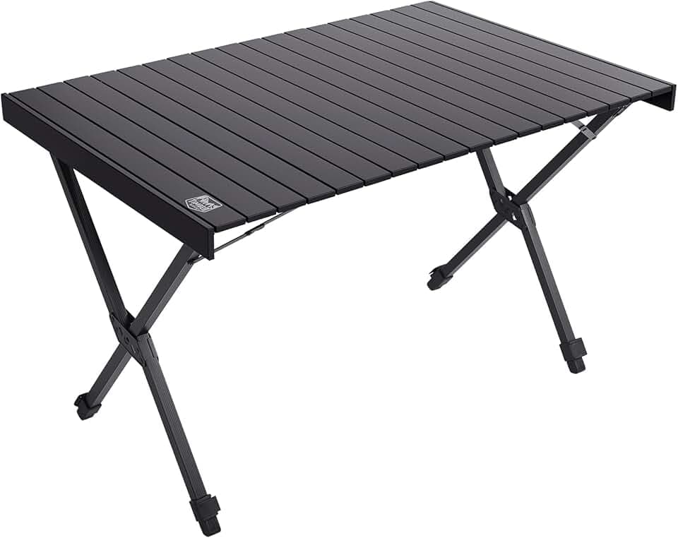 TIMBER RIDGE Campingtisch Klappbar Höhenverstellbar Aluminium Schwarz