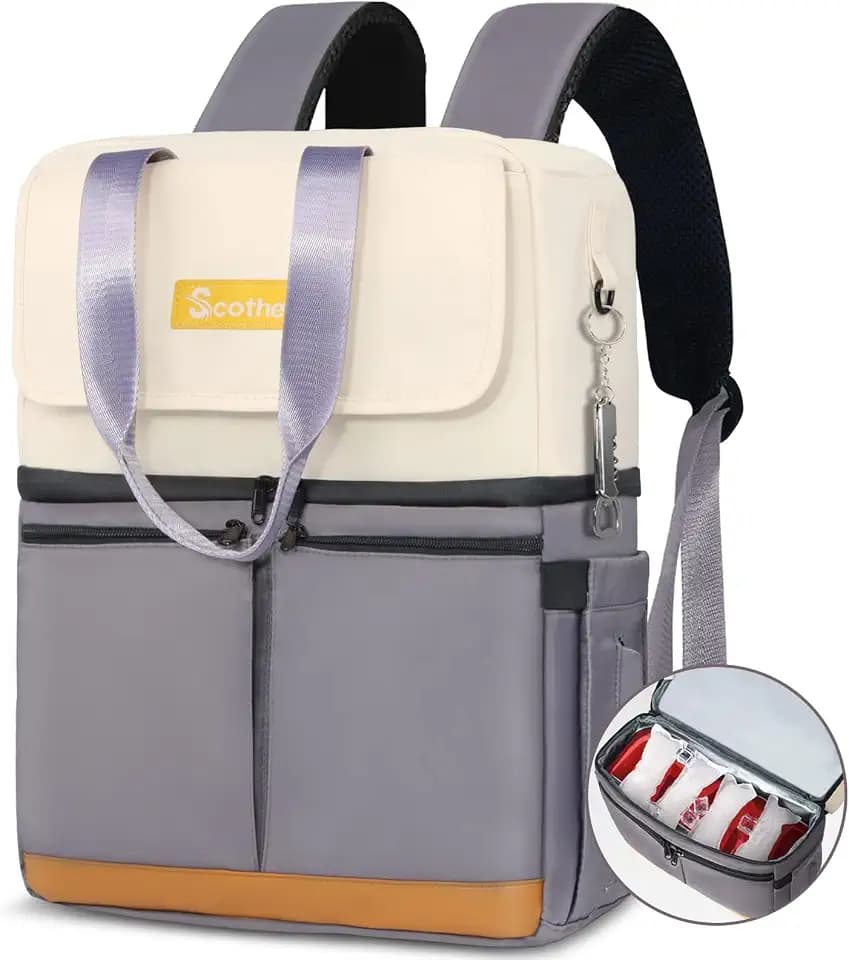Scothen Backpack Cooler with Double Decker, 36 Cans Insulated Cooler Bag