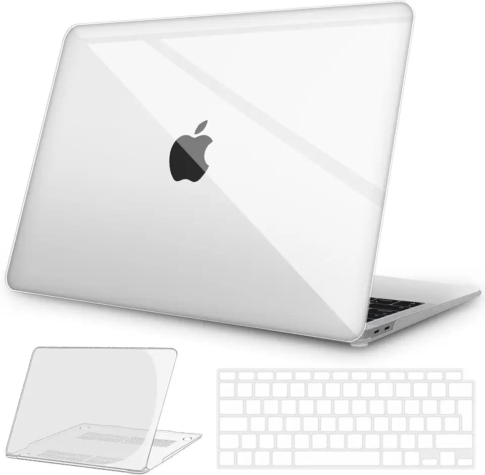 Hülle Schutzhülle für MacBook Air 13 Zoll Hülle 2021 2020 2019 2018 Modell A2337(M1) / A2179 / A1932,Dünne Vergilbung Sbeständige Schutzhülle und TPU EU Tastaturabdeckung (A2337/A2179)