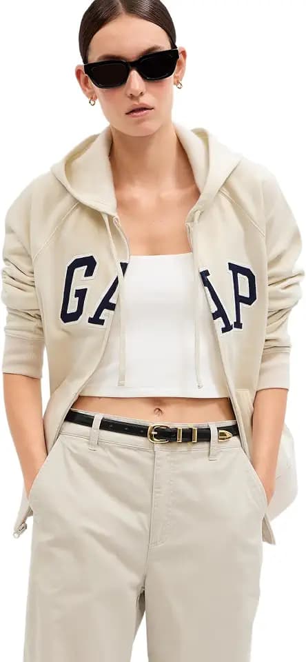 GAP Women's Logo Hoodie Hooded Full Zip Sweatshirt