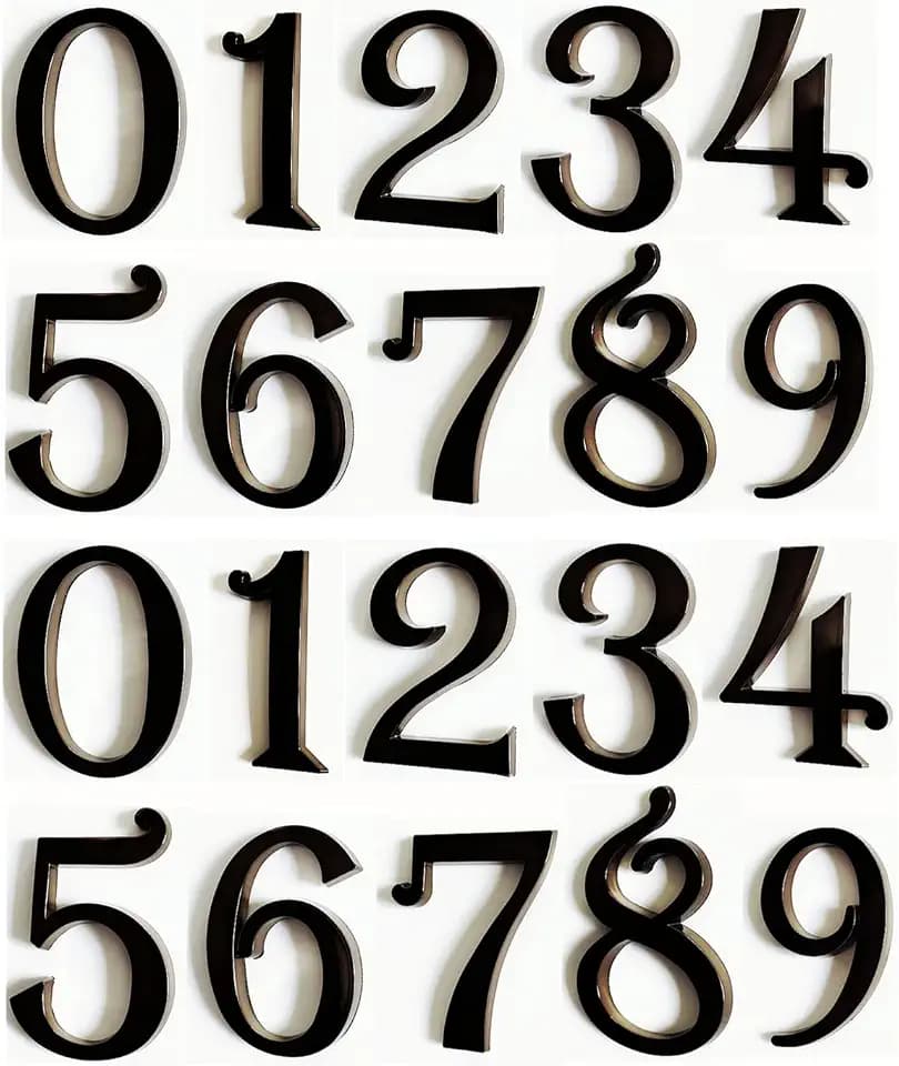 Black Mailbox Numbers, Self Adhesive Door Address Sign Number Stickers for Aprtment Office Home Room, Metal Shiny, Suit for Outside or Indoor. (Dark, 2.75" - Set of 20)